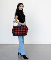 Aquila Tote Bag - Tartan Rouge Wool - [OUTLET FINAL SALE]