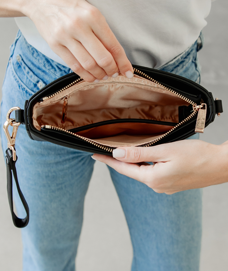 Ara Convertible Crossbody Clutch - Black