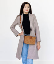 Ara Convertible Crossbody Clutch - Honey Vegan Suede