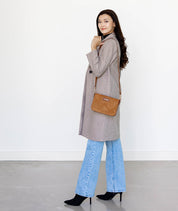 Ara Convertible Crossbody Clutch - Honey Vegan Suede  - [OUTLET FINAL SALE]