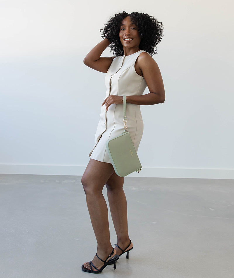 Ara Convertible Crossbody Clutch - Sage Green