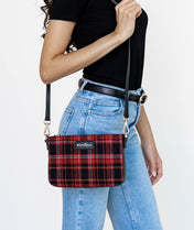 Ara Convertible Crossbody Clutch - Tartan Rouge Wool