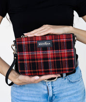 Ara Convertible Crossbody Clutch - Tartan Rouge Wool - [OUTLET FINAL SALE]