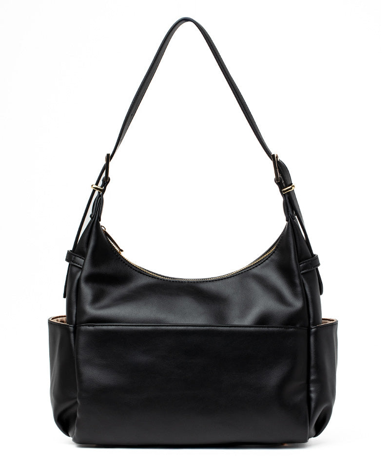 Camille Hobo Shoulder Bag by White Elm | Chic Black Vegan Leather