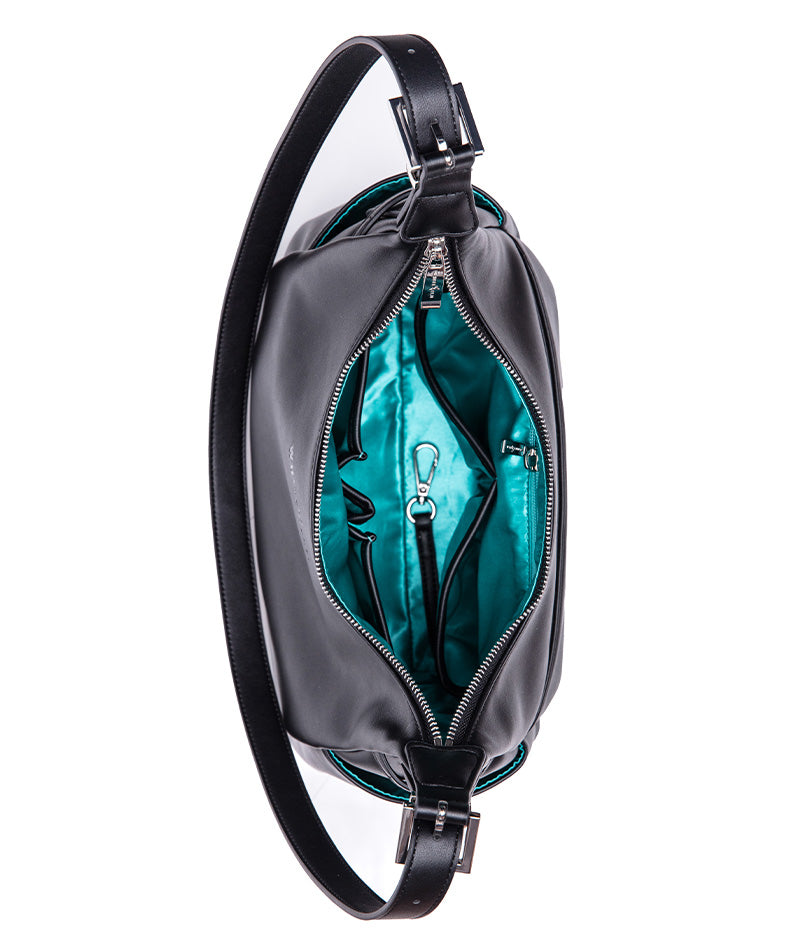 Camille Hobo Shoulder Bag by White Elm | Chic Black Vegan Leather