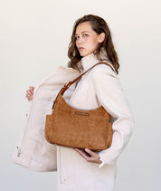 Camille Hobo - Honey Vegan Suede  - [Outlet Final Sale]
