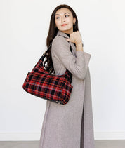 Camille Hobo - Tartan Rouge Wool - [Outlet Final Sale]