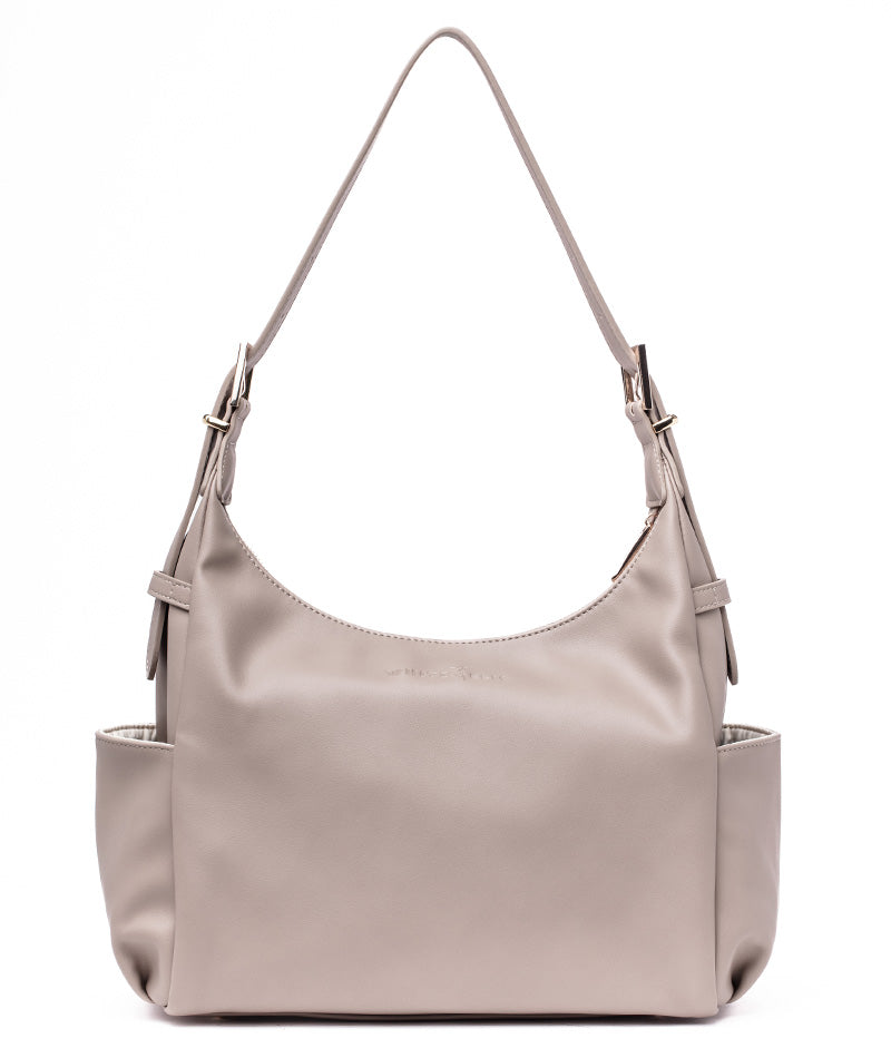 taupe camille hobo handbag by white elm