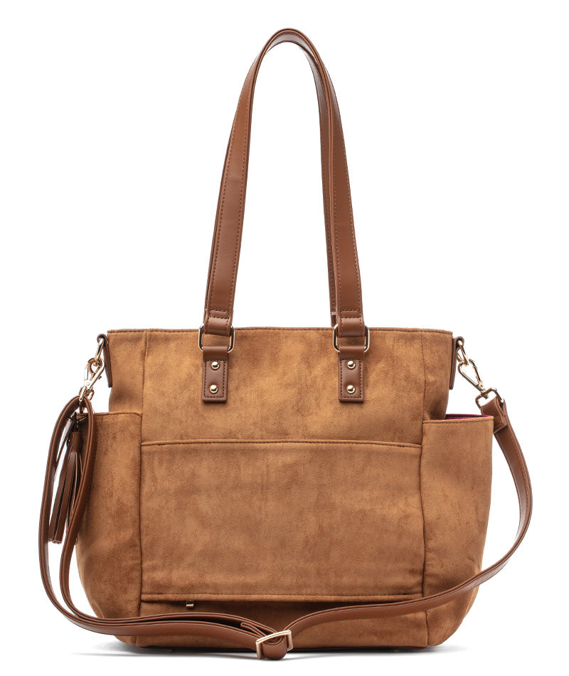 Carina Tote Bag - Honey Vegan Suede