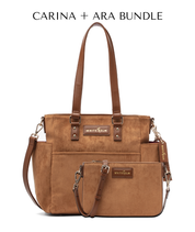 Carina Tote Bag - Honey Vegan Suede - [OUTLET FINAL SALE]