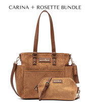 Carina Tote Bag - Honey Vegan Suede - [OUTLET FINAL SALE]