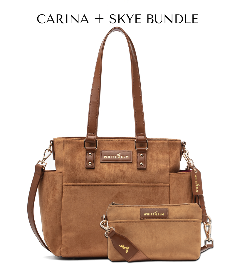 Carina Tote Bag - Honey Vegan Suede