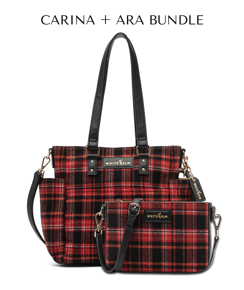 Carina Tote Bag - Tartan Rouge Wool