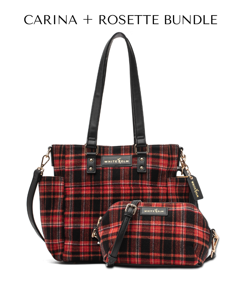 Carina Tote Bag - Tartan Rouge Wool