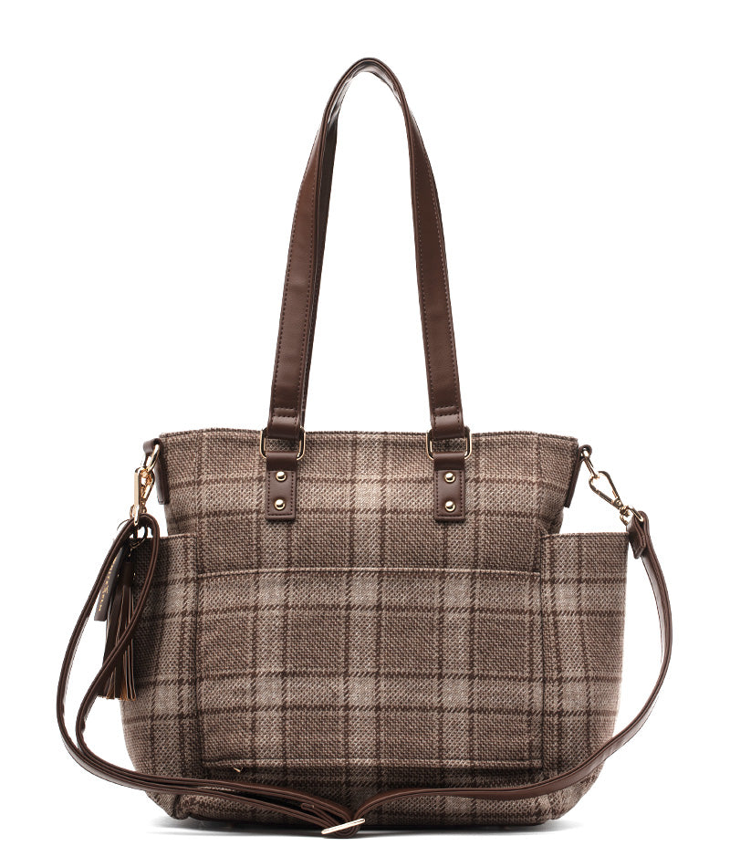 Carina Tote Bag - Uptown Check Wool