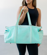 Carmen Mesh Tote - Aqua Mint