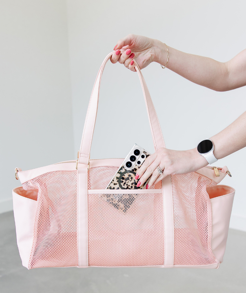Carmen Mesh Tote - Tea Rose