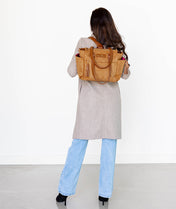 Gemini Mini Convertible Backpack - Honey Vegan Suede