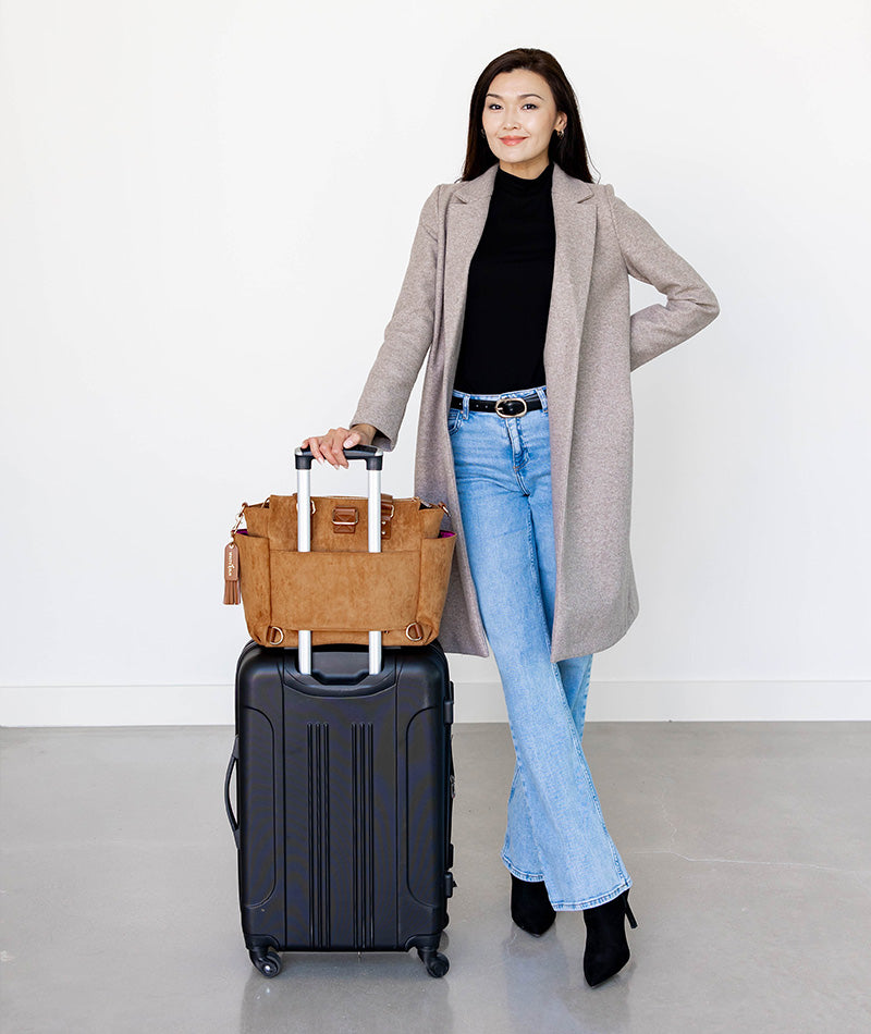 Gemini Mini Convertible Backpack - Honey Vegan Suede