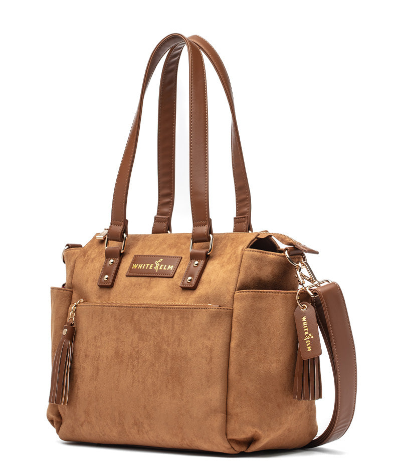 Gemini Mini Convertible Backpack - Honey Vegan Suede