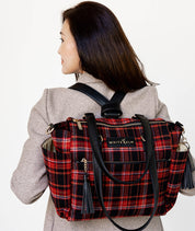 Gemini Mini Convertible Backpack - Tartan Rouge Wool - [OUTLET FINAL SALE]