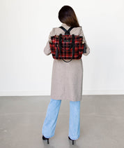 Gemini Mini Convertible Backpack - Tartan Rouge Wool - [OUTLET FINAL SALE]