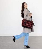 Gemini Mini Convertible Backpack - Tartan Rouge Wool - [OUTLET FINAL SALE]
