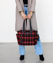 Gemini Mini Convertible Backpack - Tartan Rouge Wool - [OUTLET FINAL SALE]