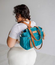 Gemini Mini Convertible Backpack - Cabo Teal Nylon  - [OUTLET RETIRED FINAL SALE]