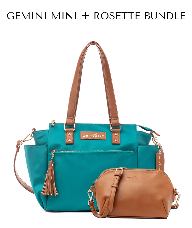White Elm Gemini Mini Convertible Backpack Tote – Cabo Teal Nylon Bag White Elm Gemini Mini Convertible Backpack Tote – Cabo Teal Nylon Bag