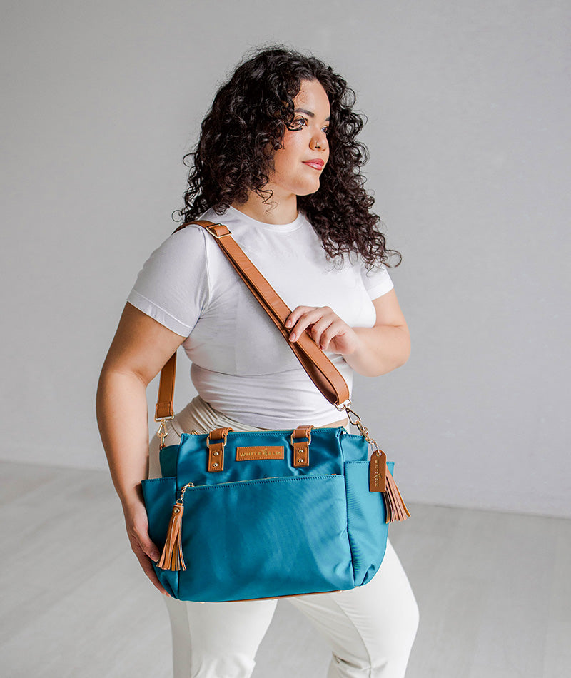 アナ雪♡レスポ　Small Melanie White Elm Gemini Mini Convertible Backpack Tote – Cabo Teal Nylon Bag
