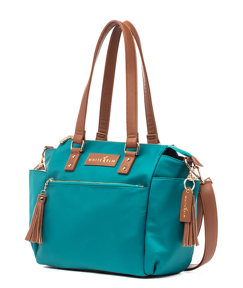 White Elm Gemini Mini Convertible Backpack Tote – Cabo Teal Nylon Bag