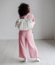 Gemini Mini Convertible Backpack - Pearl White Croc