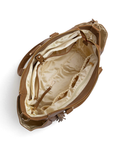 almond gemini convertible backpack inside lining shimmer cream