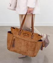 Gemini Convertible Backpack - Honey Vegan Suede