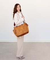 Gemini Convertible Backpack - Honey Vegan Suede