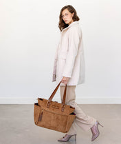 Gemini Convertible Backpack - Honey Vegan Suede