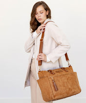 Gemini Convertible Backpack - Honey Vegan Suede