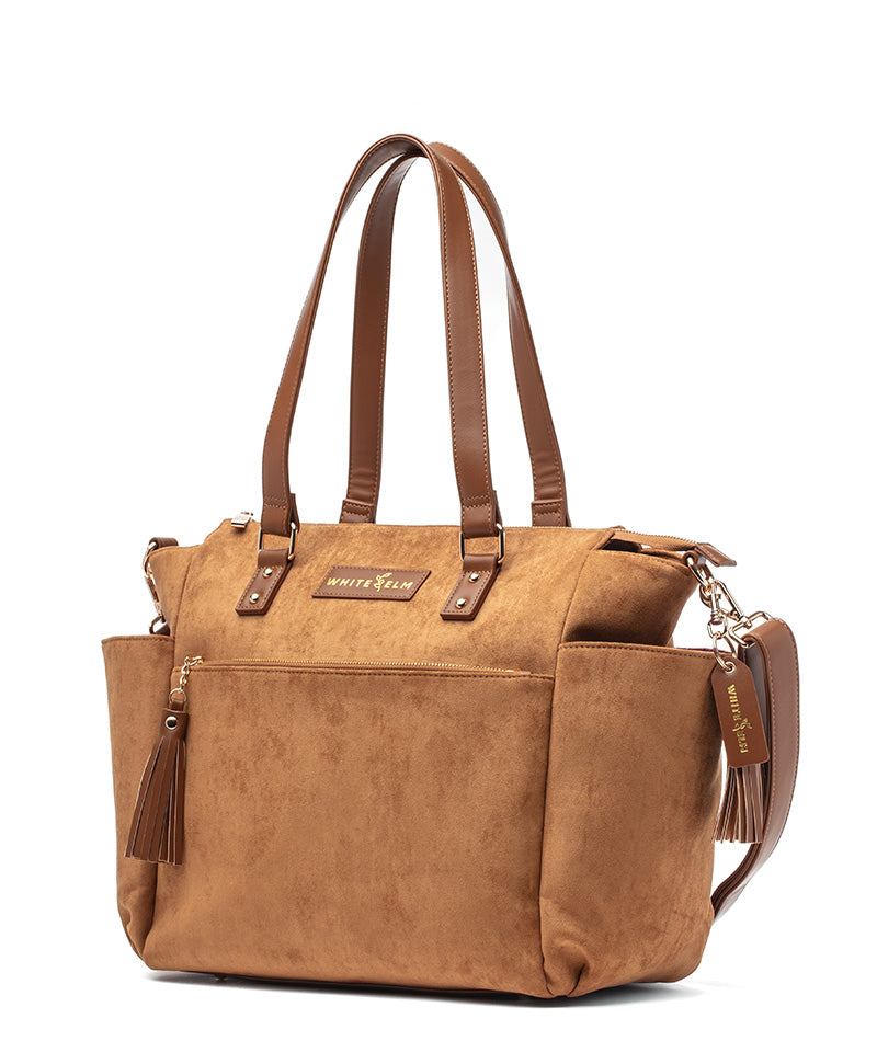 Gemini Convertible Backpack - Honey Vegan Suede