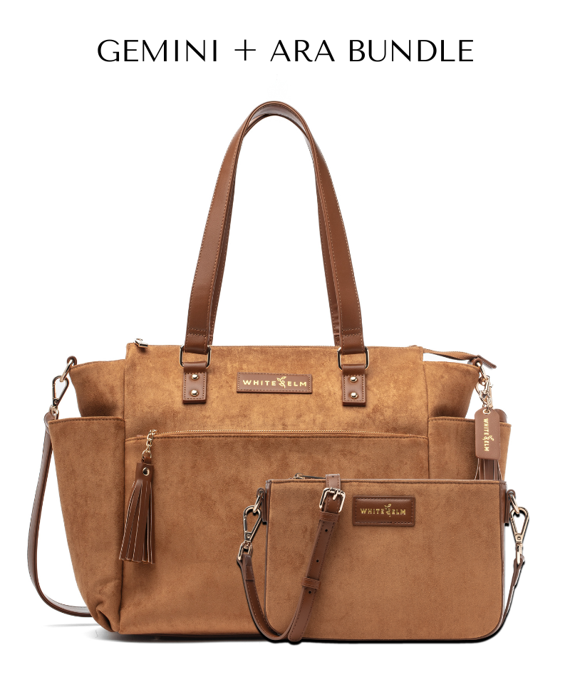 Gemini Convertible Backpack - Honey Vegan Suede