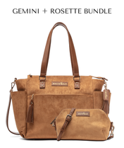Gemini Convertible Backpack - Honey Vegan Suede
