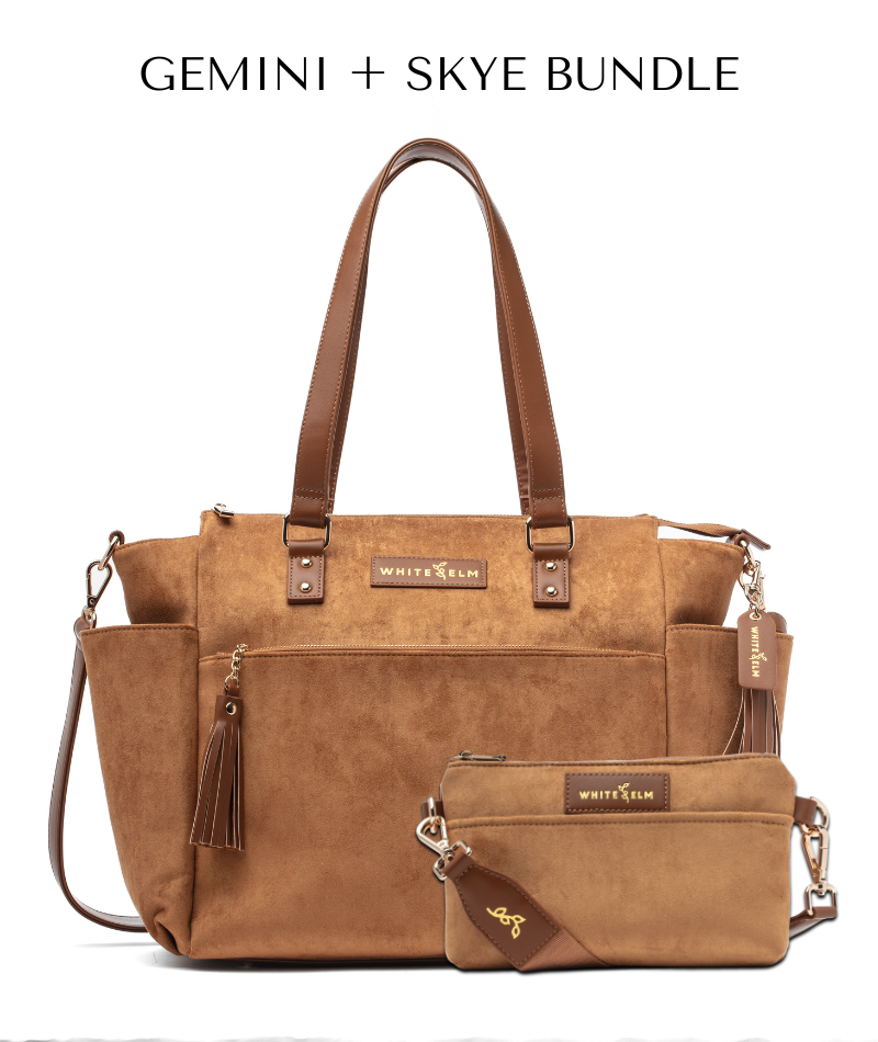 Gemini Convertible Backpack - Honey Vegan Suede