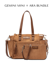 Gemini Mini Convertible Backpack - Honey Vegan Suede