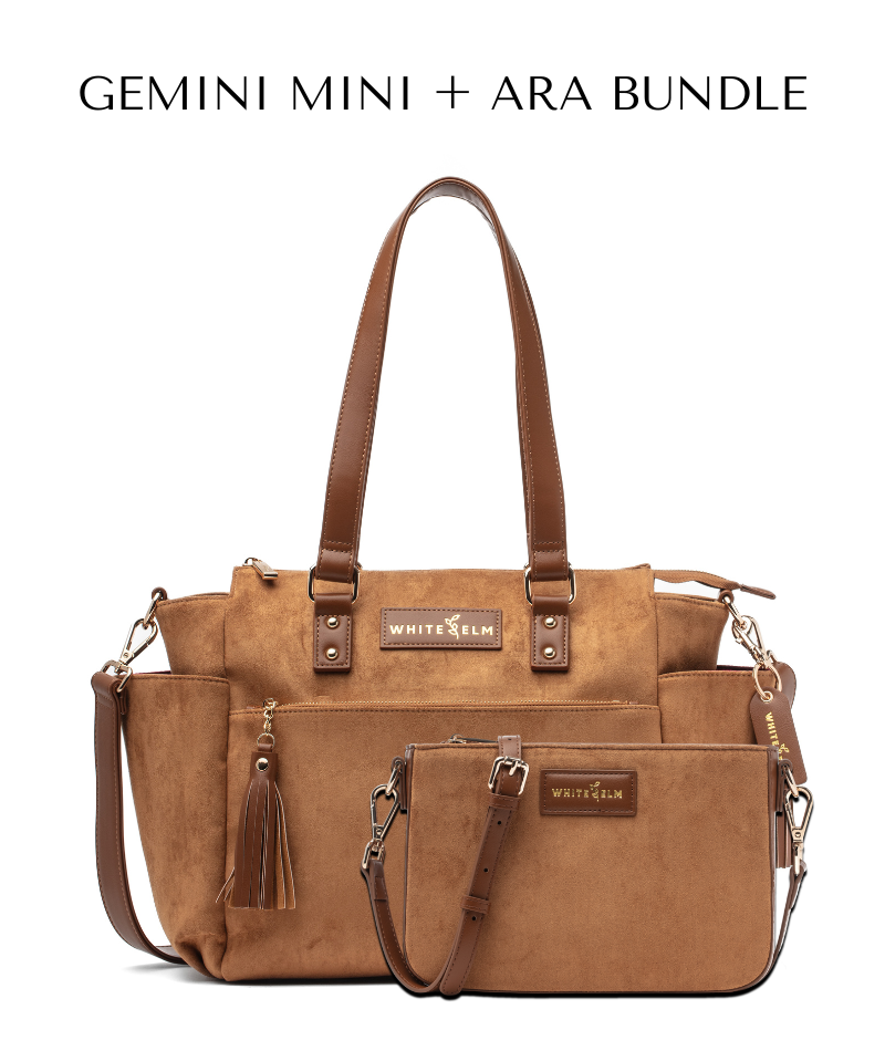 Gemini Mini Convertible Backpack - Honey Vegan Suede