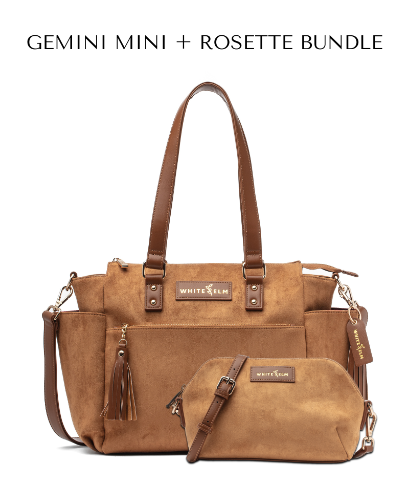 Gemini Mini Convertible Backpack - Honey Vegan Suede