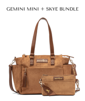 Gemini Mini Convertible Backpack - Honey Vegan Suede