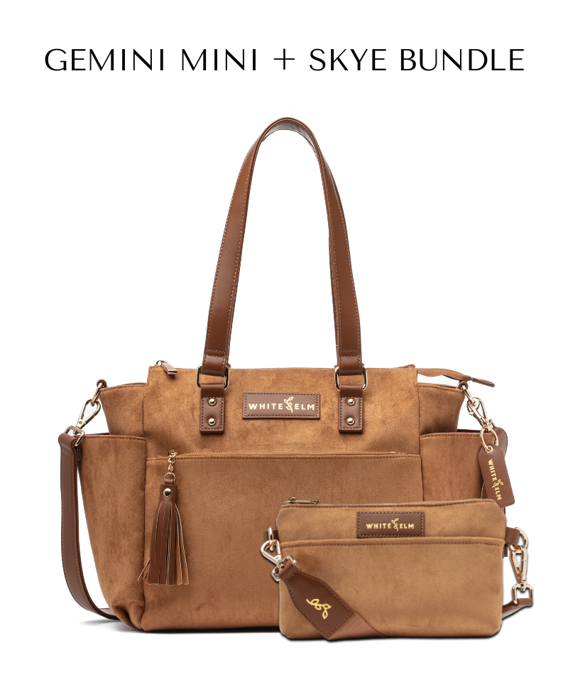 Gemini Mini Convertible Backpack - Honey Vegan Suede