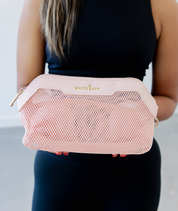 Ivy Mesh Pouch- Tea Rose