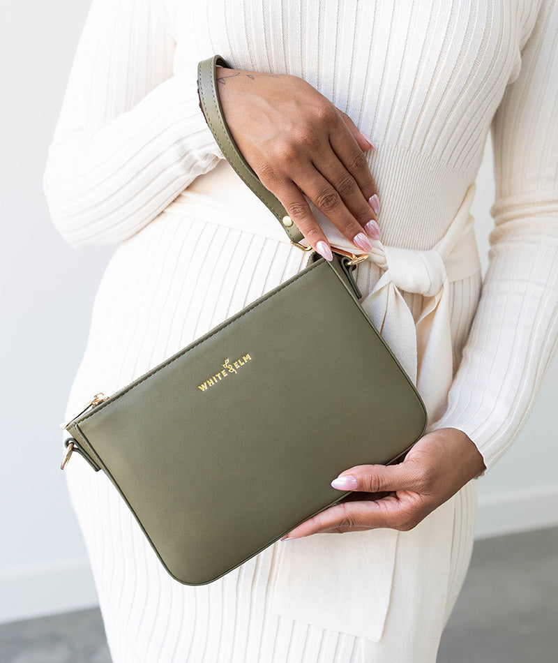 Ara Convertible Crossbody Clutch - Olive
