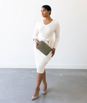 Ara Convertible Crossbody Clutch - Olive